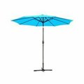 Propation 9 Ft. Aluminum Patio Market Umbrella Tilt with Crank - Turquoise Fabric & Grey Pole PR331893